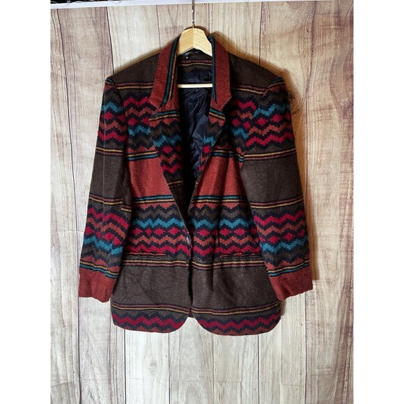 Index By Melrose Vtg Southwestern Blazer Jacket Size M Womens Lined One Button - Picture 1 of 6